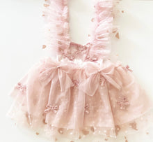 Load image into Gallery viewer, Blush bows Valentines romper

