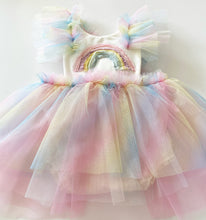 Load image into Gallery viewer, Rainbow sitter romper
