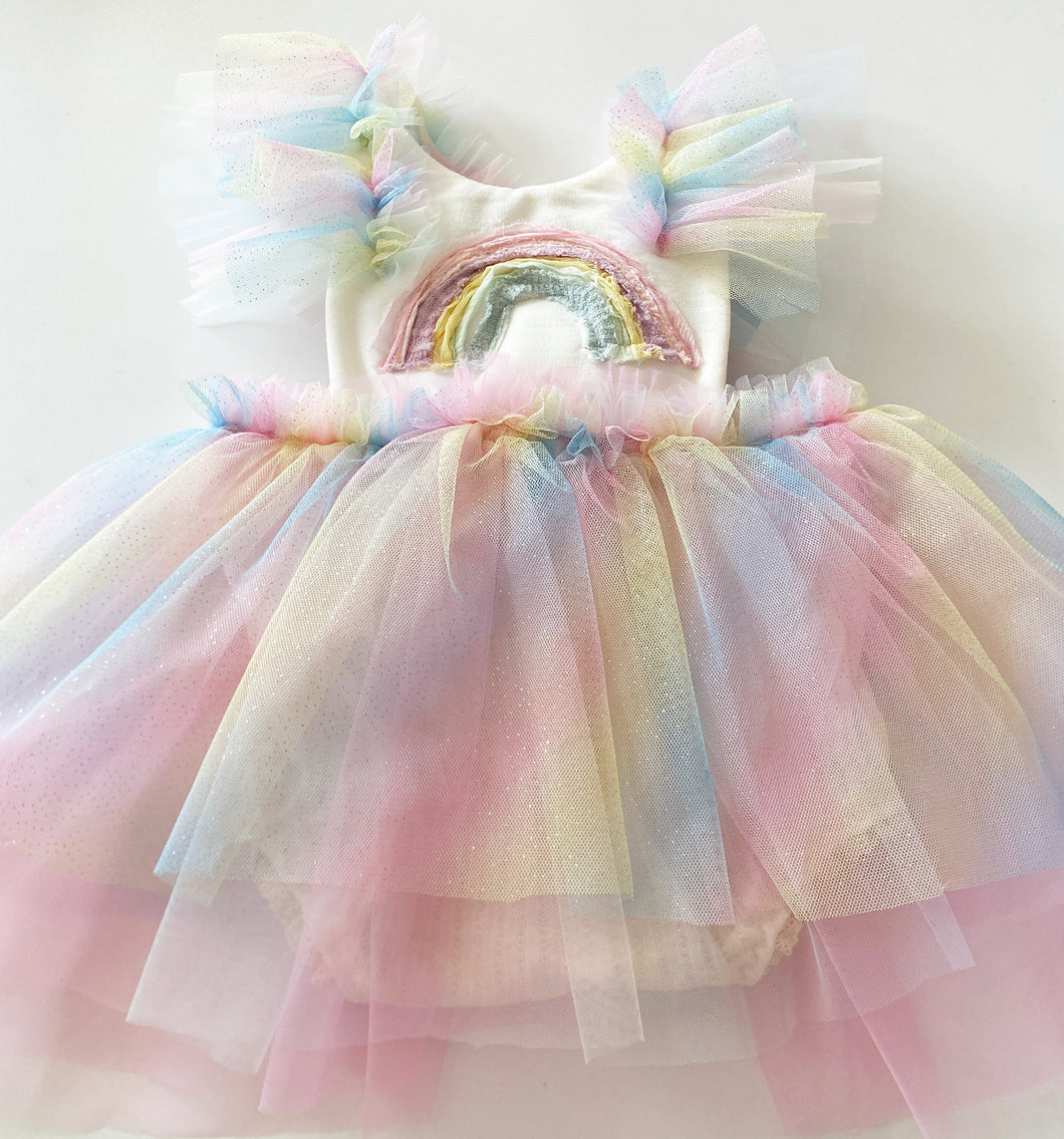 Rainbow sitter romper