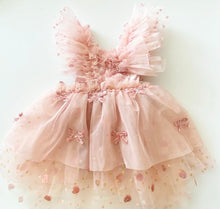 Load image into Gallery viewer, deluxe blush bow romper. OOAK

