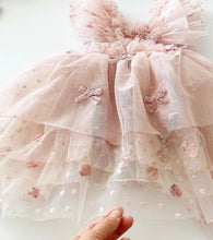 Load image into Gallery viewer, deluxe blush bow romper. OOAK
