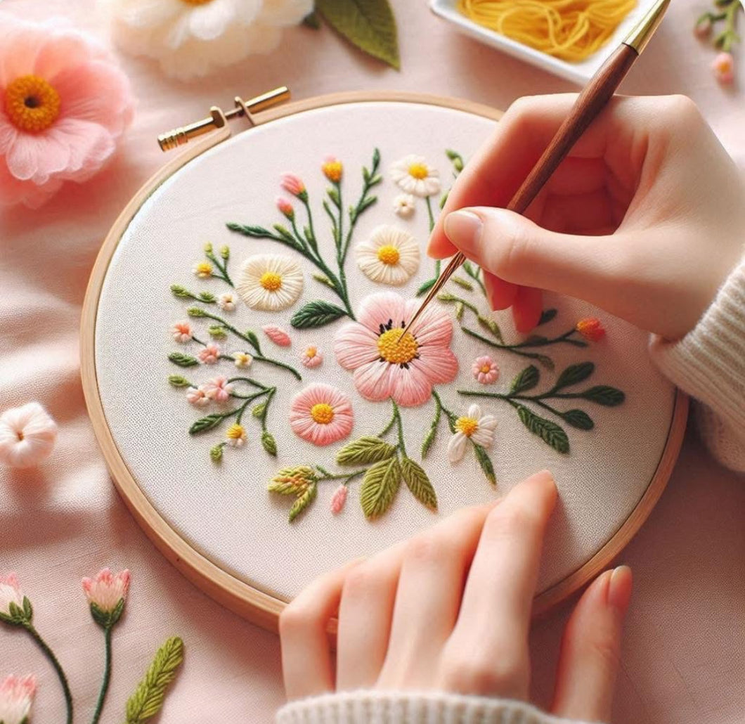 In person embroidery class for beginners. Age 8-12 years old